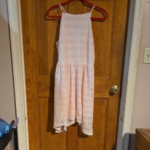 No Boundaries Light Pink Lace Dress